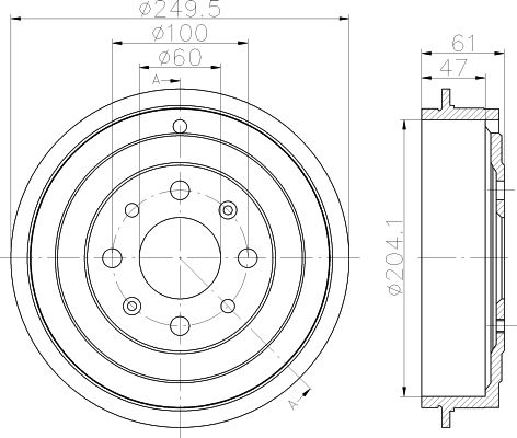 HELLA PAGID stabdžių būgnas 8DT 355 301-101